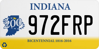 IN license plate 972FRP