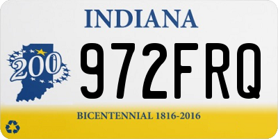 IN license plate 972FRQ