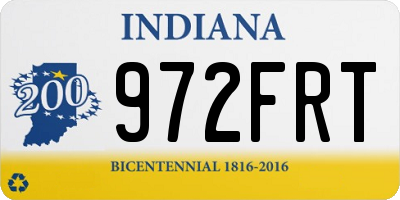 IN license plate 972FRT