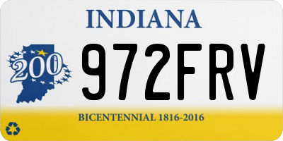 IN license plate 972FRV