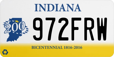 IN license plate 972FRW