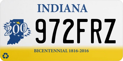 IN license plate 972FRZ