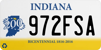 IN license plate 972FSA