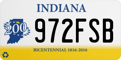 IN license plate 972FSB