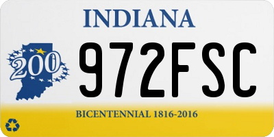IN license plate 972FSC