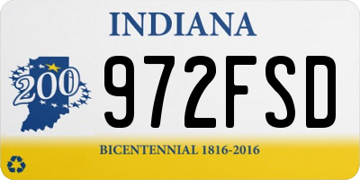 IN license plate 972FSD