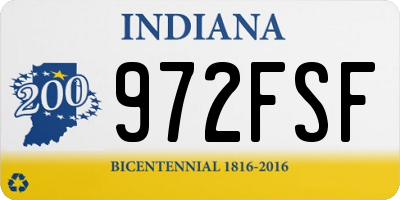 IN license plate 972FSF