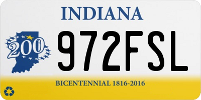 IN license plate 972FSL