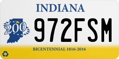 IN license plate 972FSM