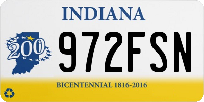 IN license plate 972FSN