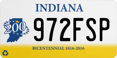 IN license plate 972FSP
