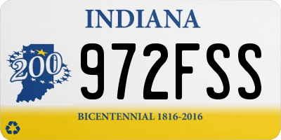IN license plate 972FSS