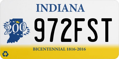 IN license plate 972FST