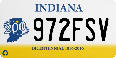 IN license plate 972FSV