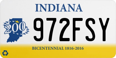 IN license plate 972FSY