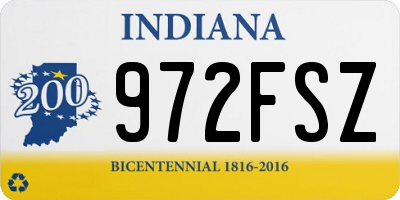 IN license plate 972FSZ