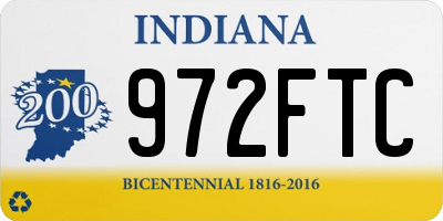 IN license plate 972FTC