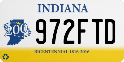 IN license plate 972FTD
