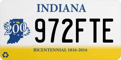 IN license plate 972FTE