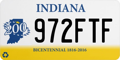 IN license plate 972FTF