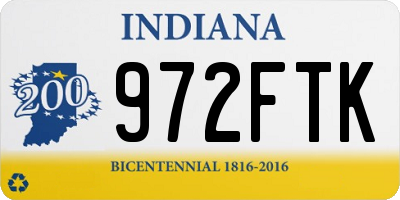 IN license plate 972FTK
