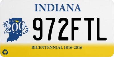 IN license plate 972FTL