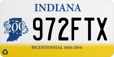 IN license plate 972FTX