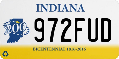 IN license plate 972FUD