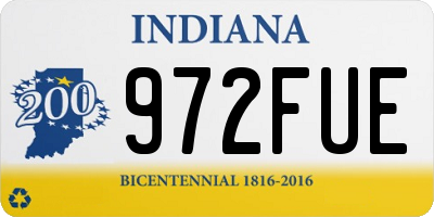 IN license plate 972FUE