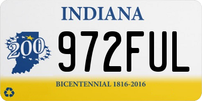 IN license plate 972FUL