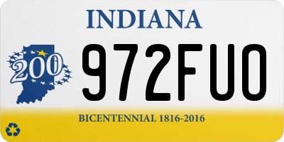 IN license plate 972FUO