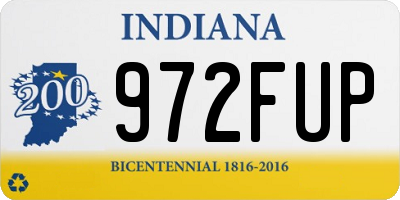 IN license plate 972FUP