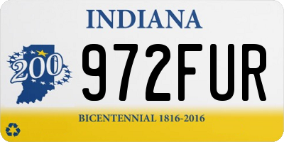 IN license plate 972FUR