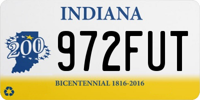 IN license plate 972FUT
