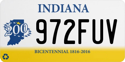 IN license plate 972FUV