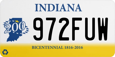 IN license plate 972FUW