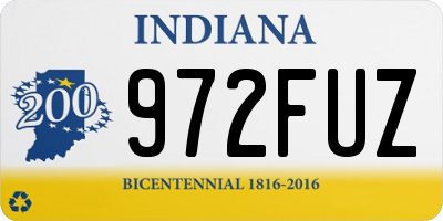 IN license plate 972FUZ