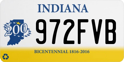 IN license plate 972FVB