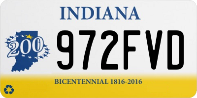 IN license plate 972FVD