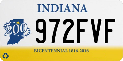 IN license plate 972FVF