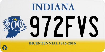 IN license plate 972FVS