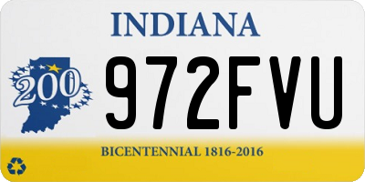 IN license plate 972FVU