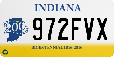 IN license plate 972FVX