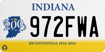 IN license plate 972FWA