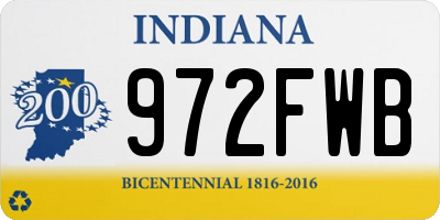 IN license plate 972FWB
