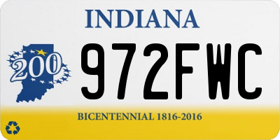 IN license plate 972FWC