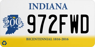 IN license plate 972FWD