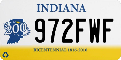 IN license plate 972FWF