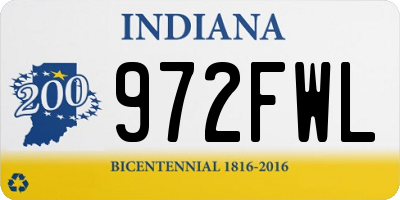 IN license plate 972FWL