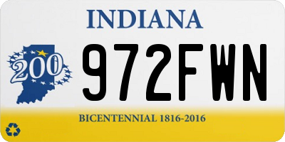 IN license plate 972FWN